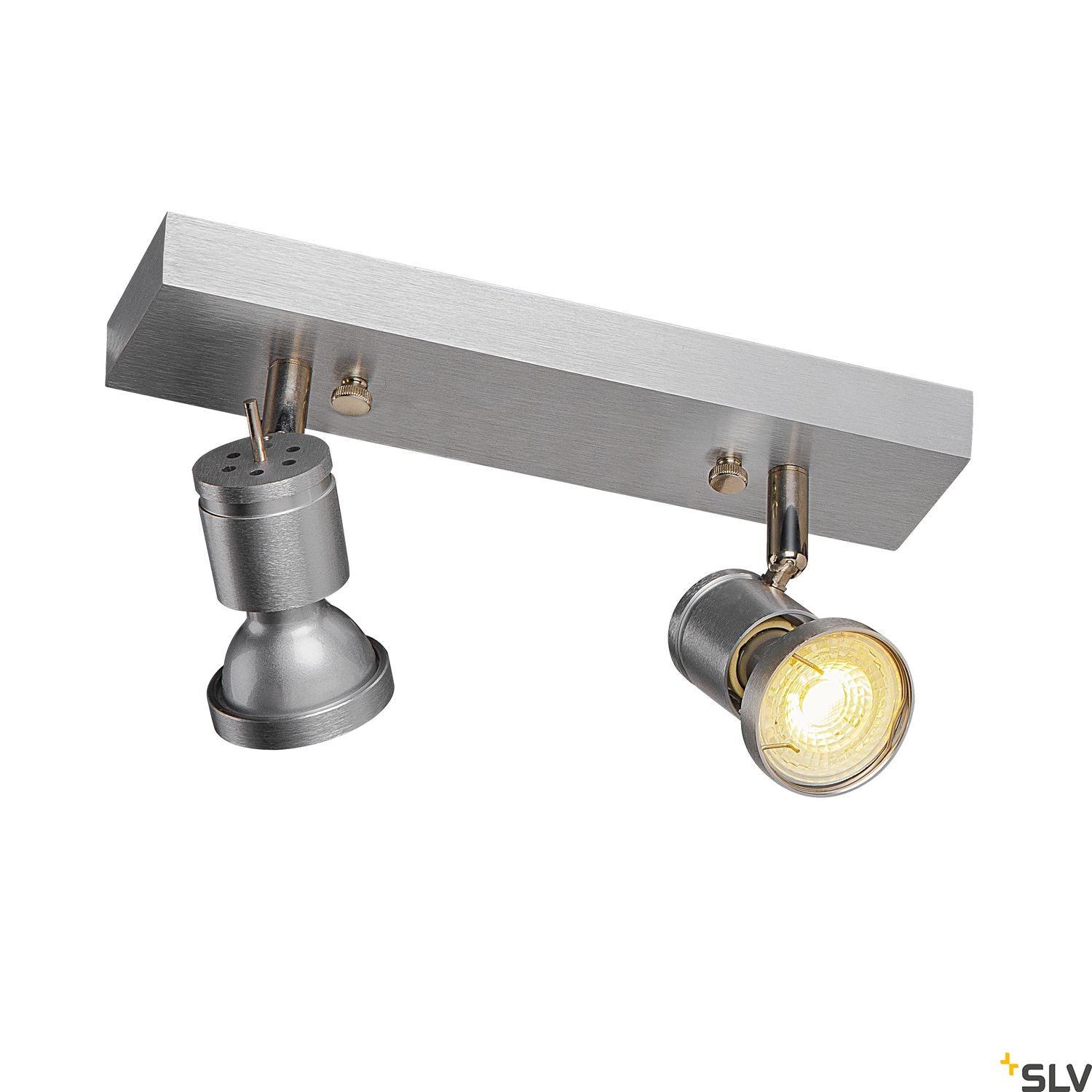 SLV ASTO II wall and ceiling light , alu brushed, 2x GU10, max. 2x 75W 147442