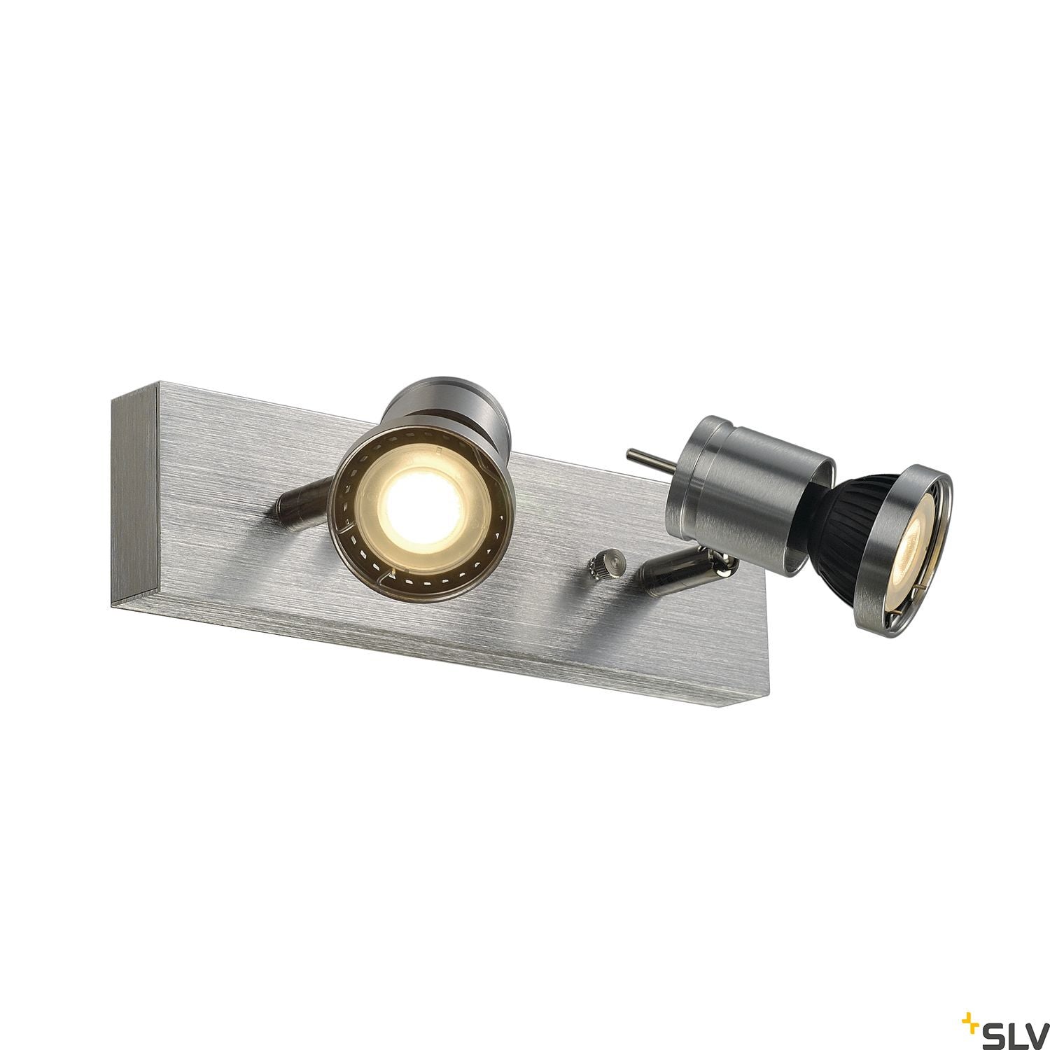 SLV ASTO II wall and ceiling light , alu brushed, 2x GU10, max. 2x 75W 147442
