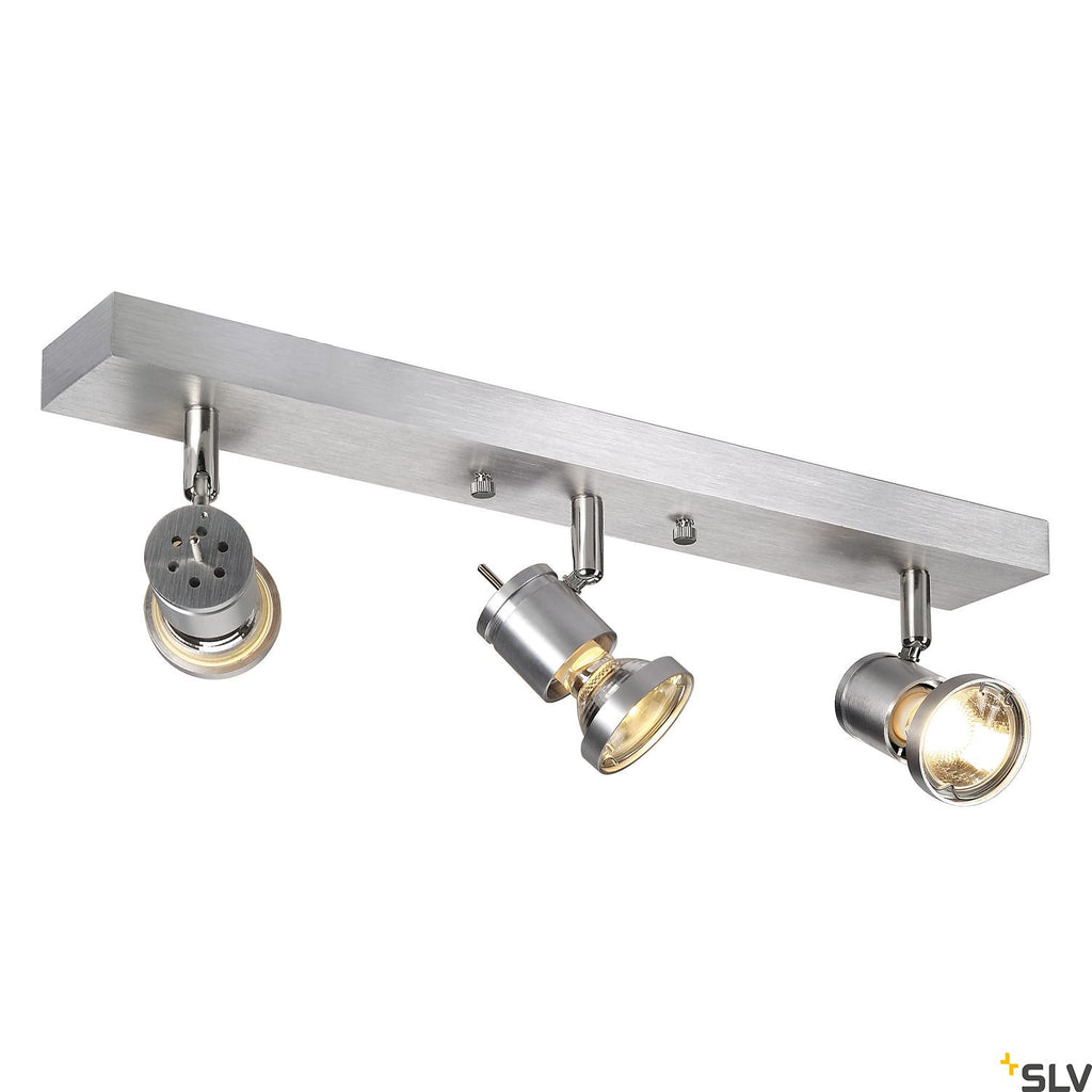 SLV ASTO III wall and ceiling light, alu brushed, 3x GU10, max. 3x 75W 147443