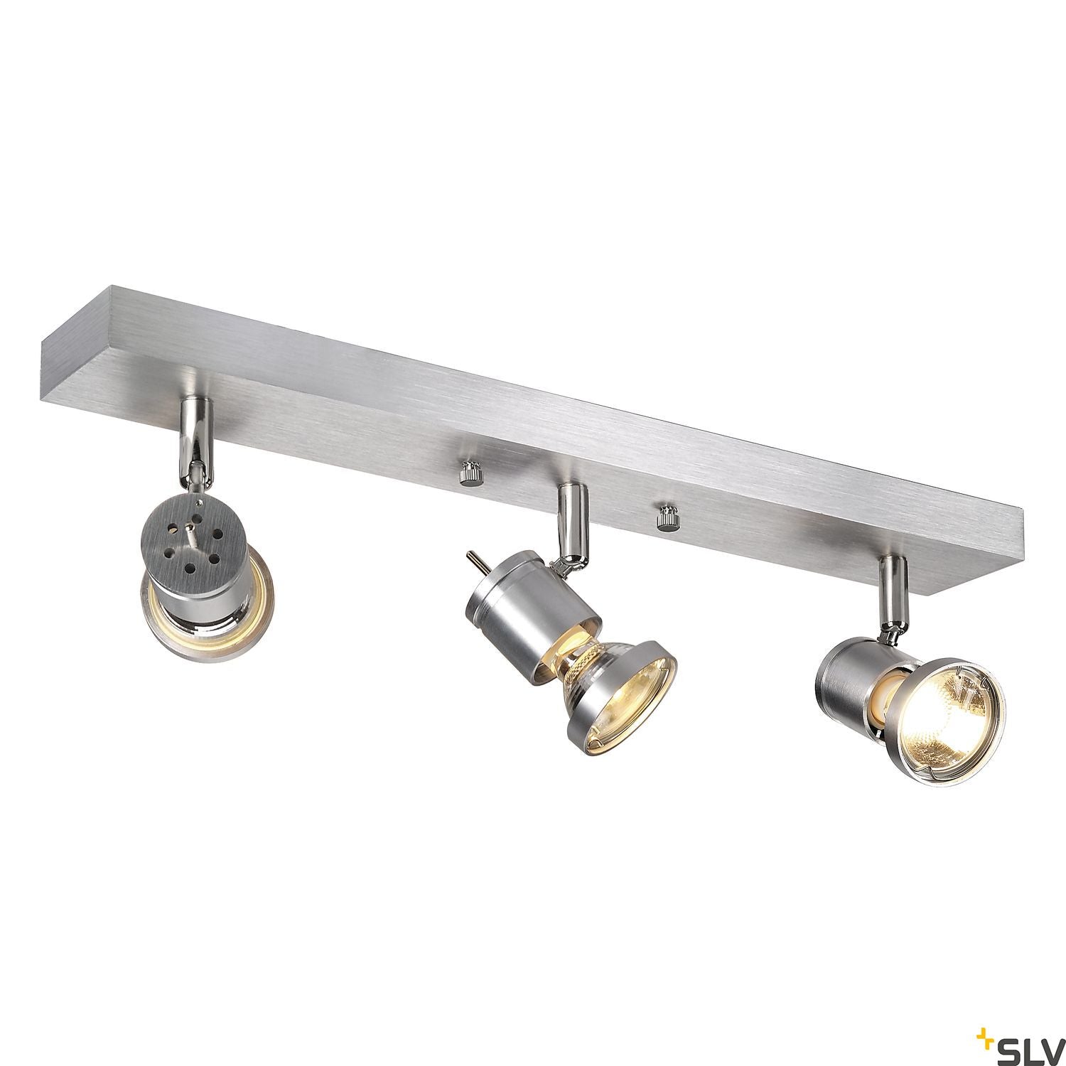 SLV ASTO III wall and ceiling light, alu brushed, 3x GU10, max. 3x 75W 147443