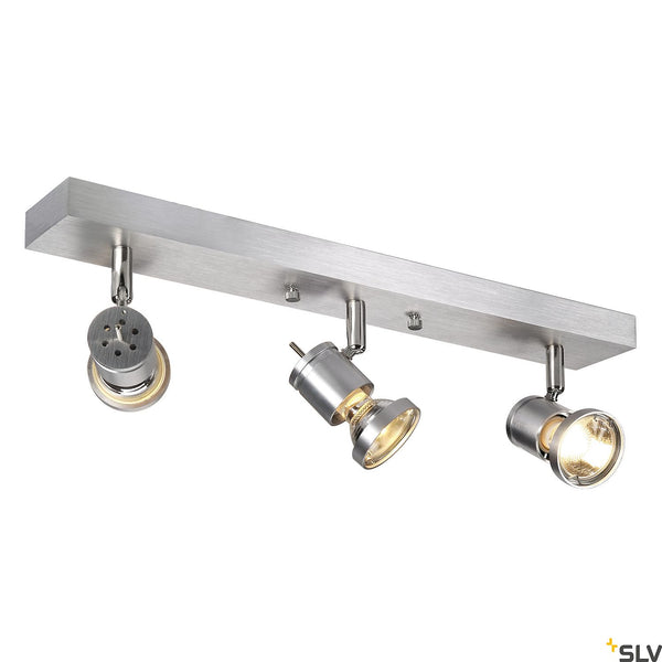 SLV ASTO III wall and ceiling light, alu brushed, 3x GU10, max. 3x 75W 147443