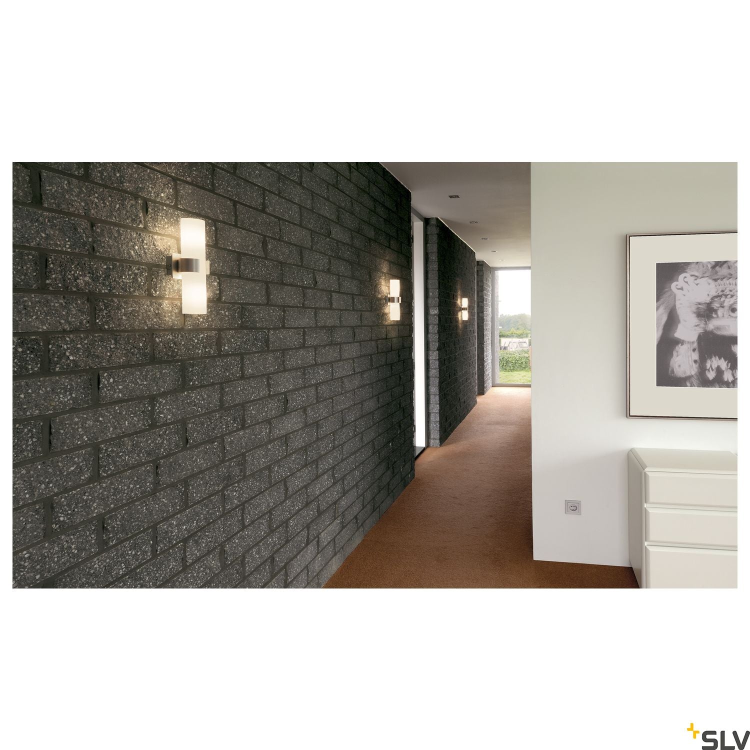 SLV DENA II wall light, alu brushed , POLYCARBONATEpartially frosted, 2x E14, max. 2x 40W 147529
