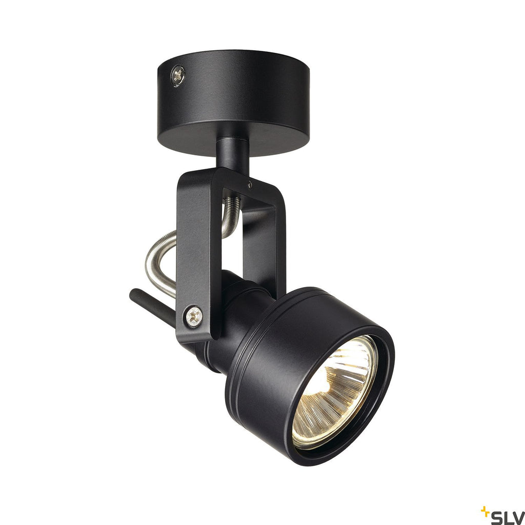 SLV INDA SPOT GU10 wall and ceiling light, black, max. 50W 147550