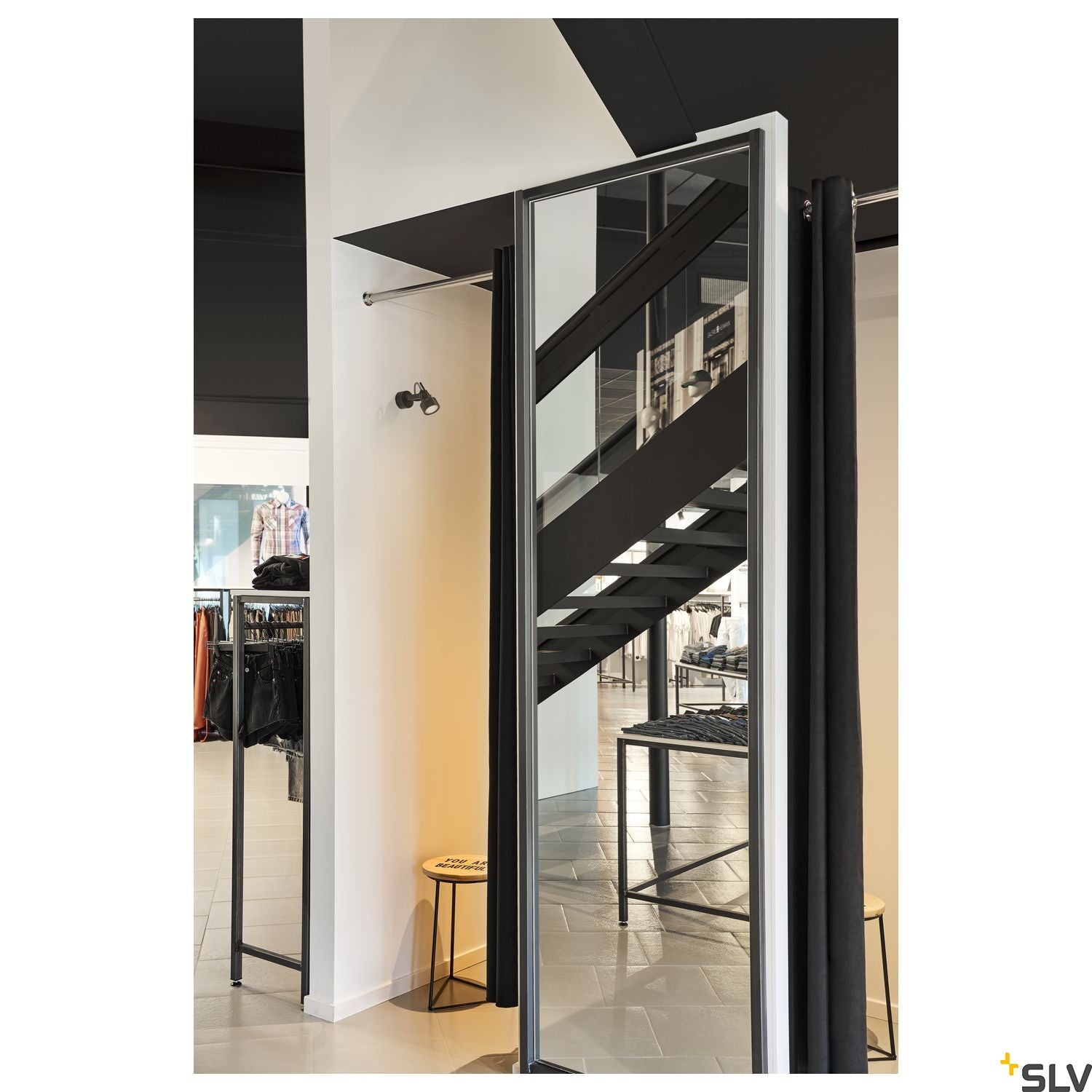 SLV INDA SPOT GU10 wall and ceiling light, black, max. 50W 147550