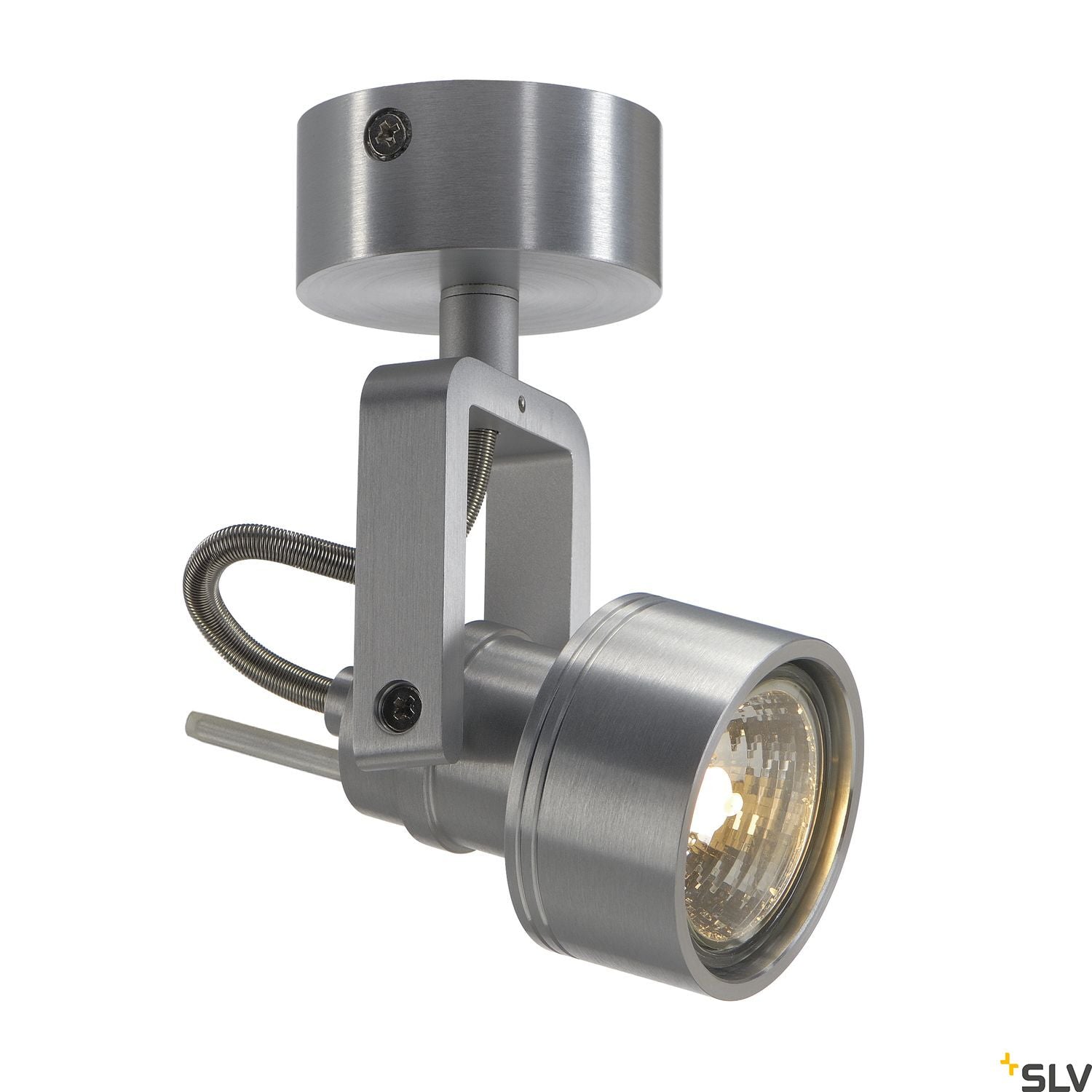 SLV INDA SPOT GU10 wall and ceiling light, alu brushed, max. 50W 147559