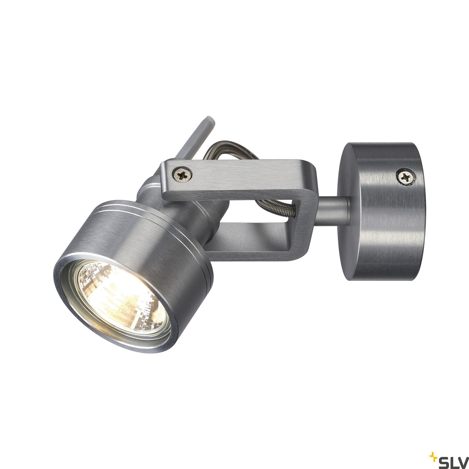 SLV INDA SPOT GU10 wall and ceiling light, alu brushed, max. 50W 147559