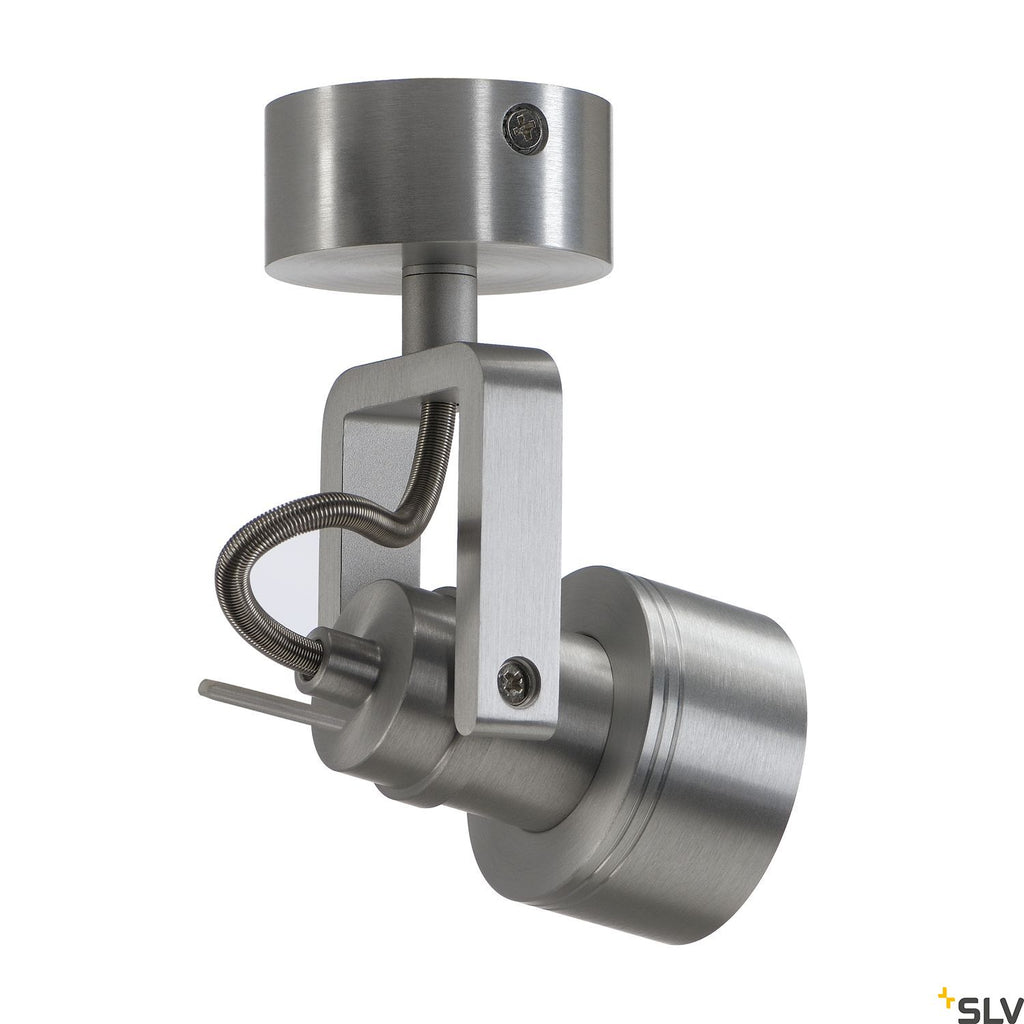 SLV INDA SPOT GU10 wall and ceiling light, alu brushed, max. 50W 147559