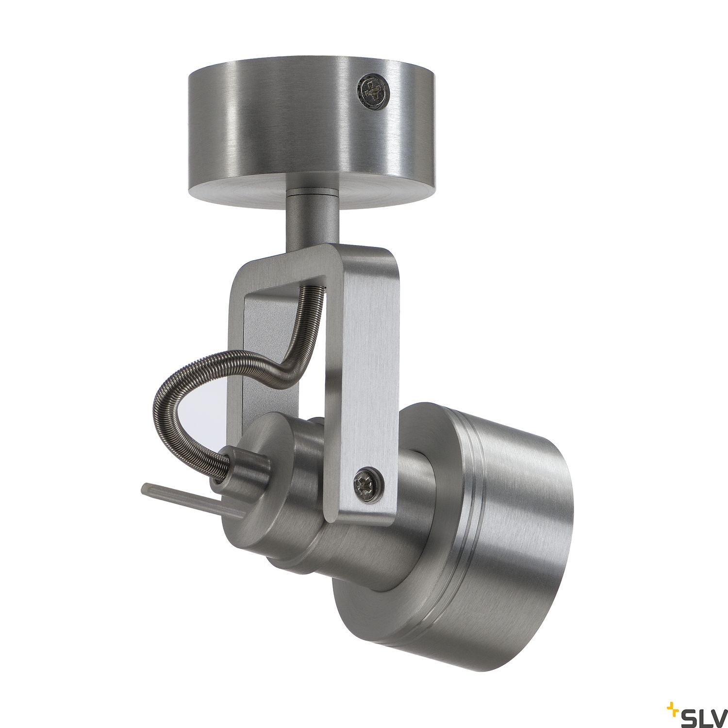SLV INDA SPOT GU10 wall and ceiling light, alu brushed, max. 50W 147559