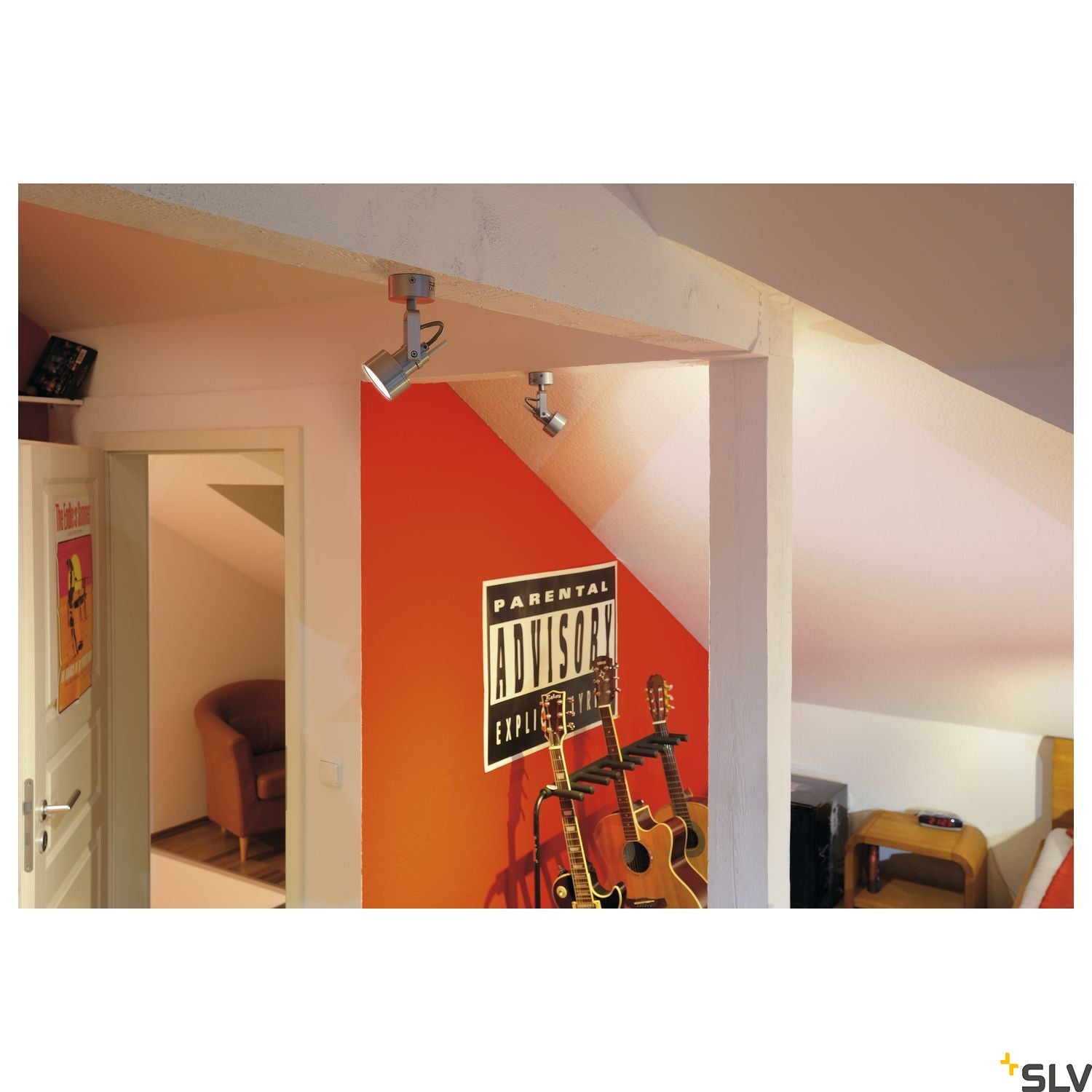 SLV INDA SPOT GU10 wall and ceiling light, alu brushed, max. 50W 147559