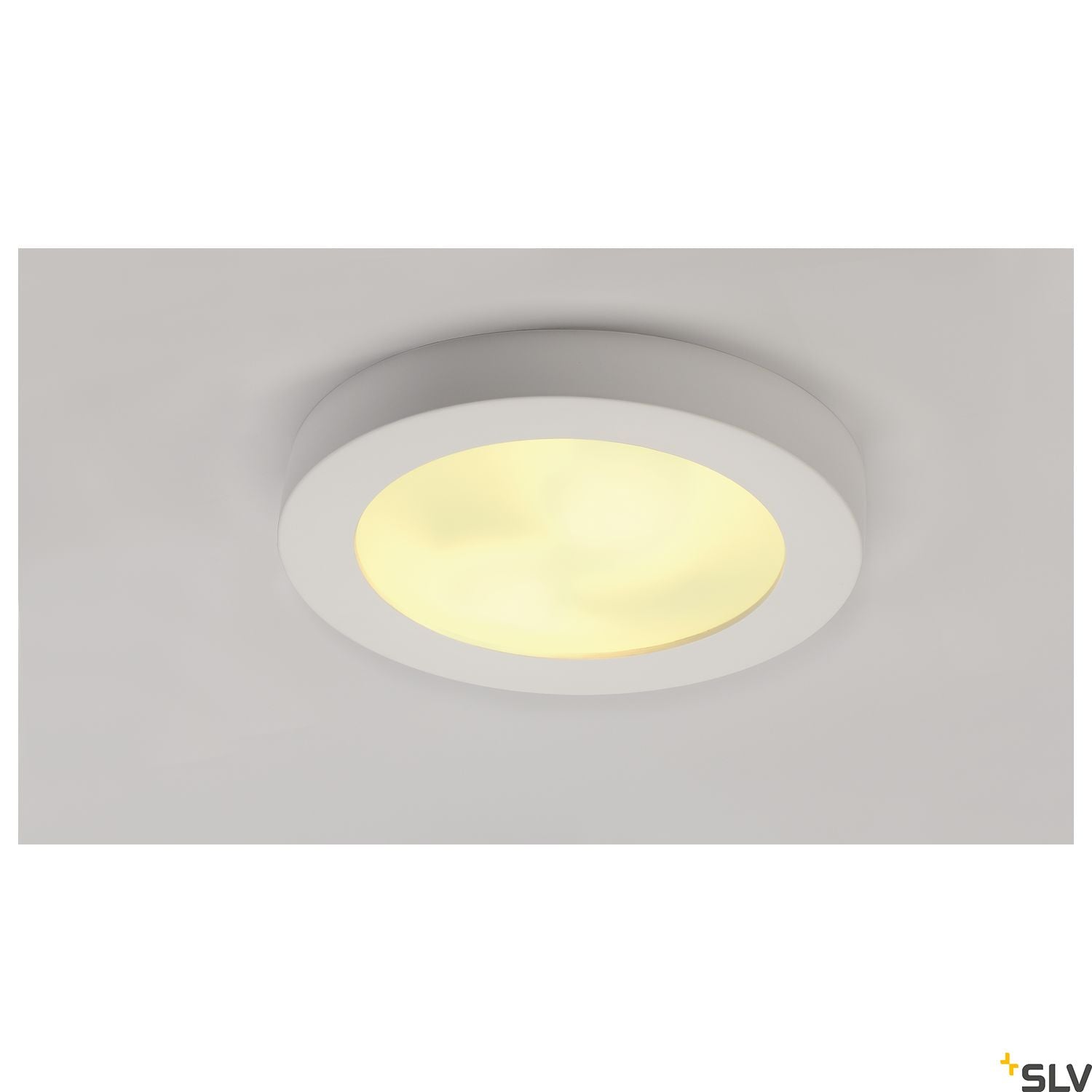 SLV Ceiling light, GL 105 E27, round, white plaster, max. 2x 25W 148001