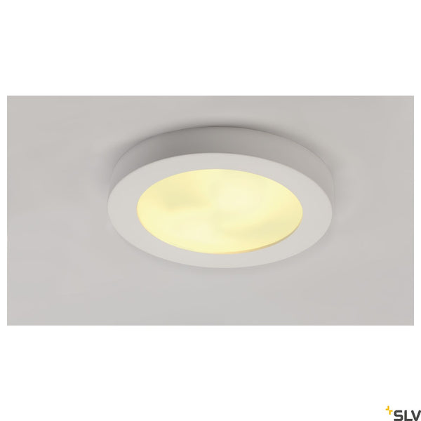 SLV Ceiling light, GL 105 E27, round, white plaster, max. 2x 25W 148001
