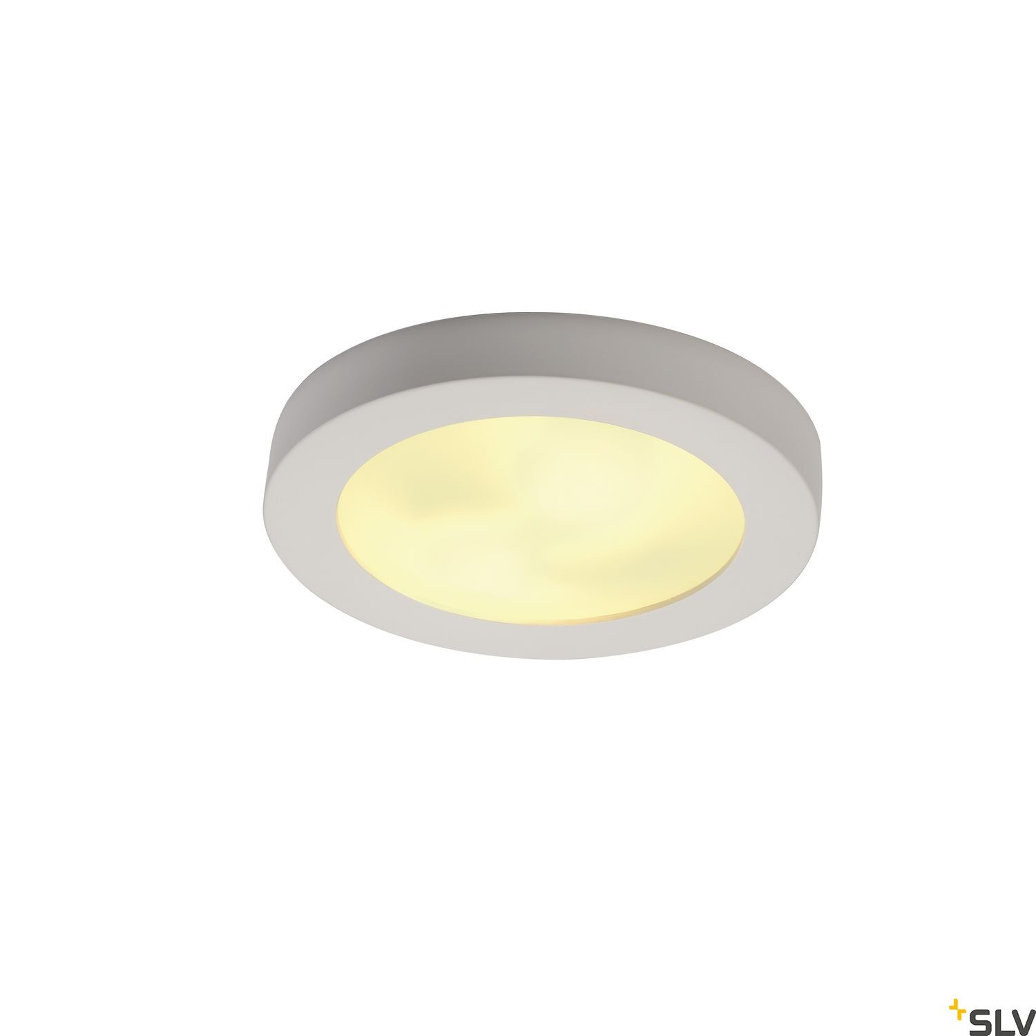SLV Ceiling light, GL 105 E27, round, white plaster, max. 2x 25W 148001