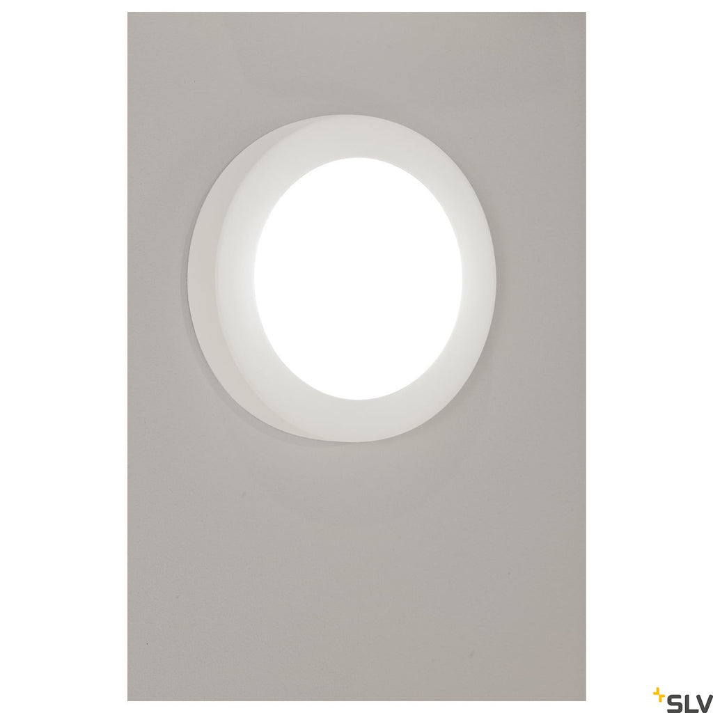SLV Ceiling light, GL 105 E27, round, white plaster, max. 2x 25W 148001