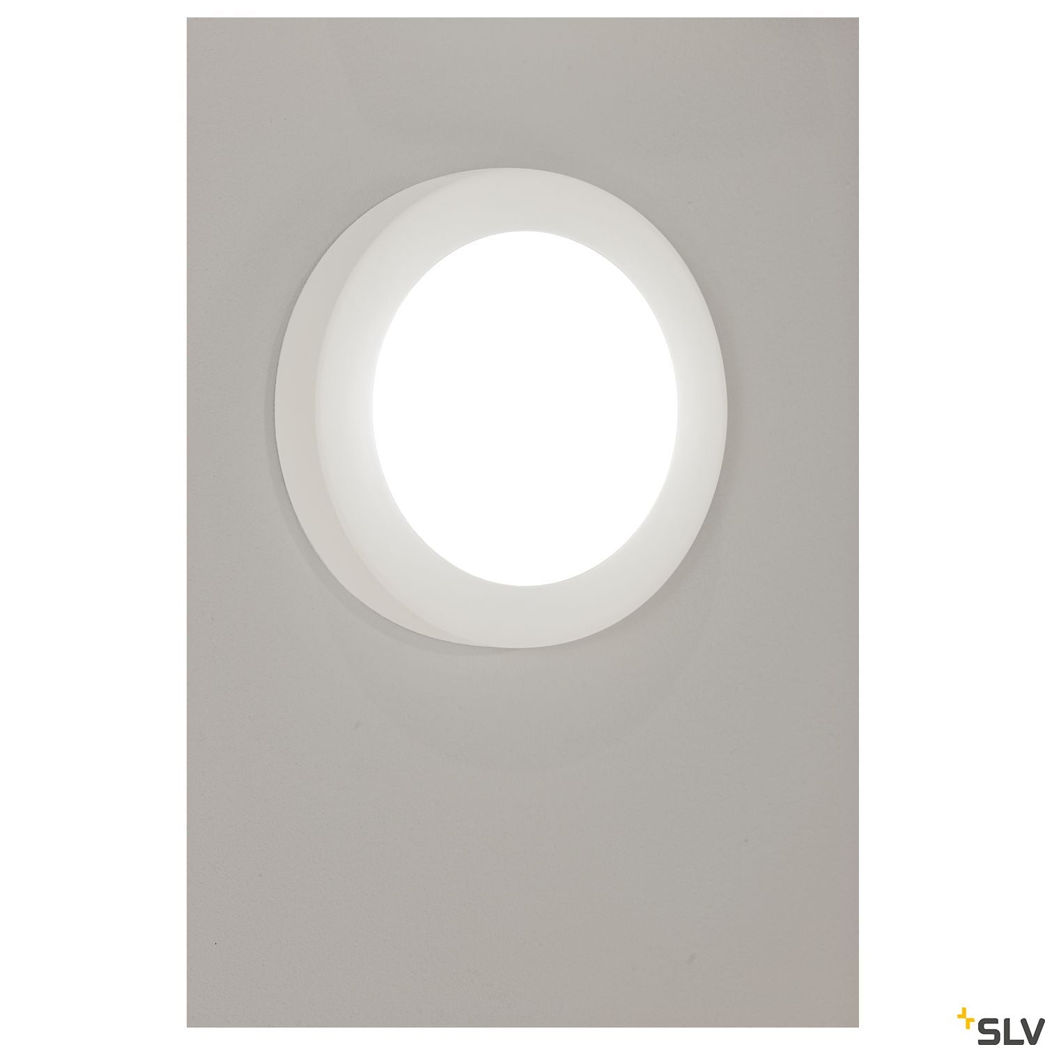 SLV Ceiling light, GL 105 E27, round, white plaster, max. 2x 25W 148001