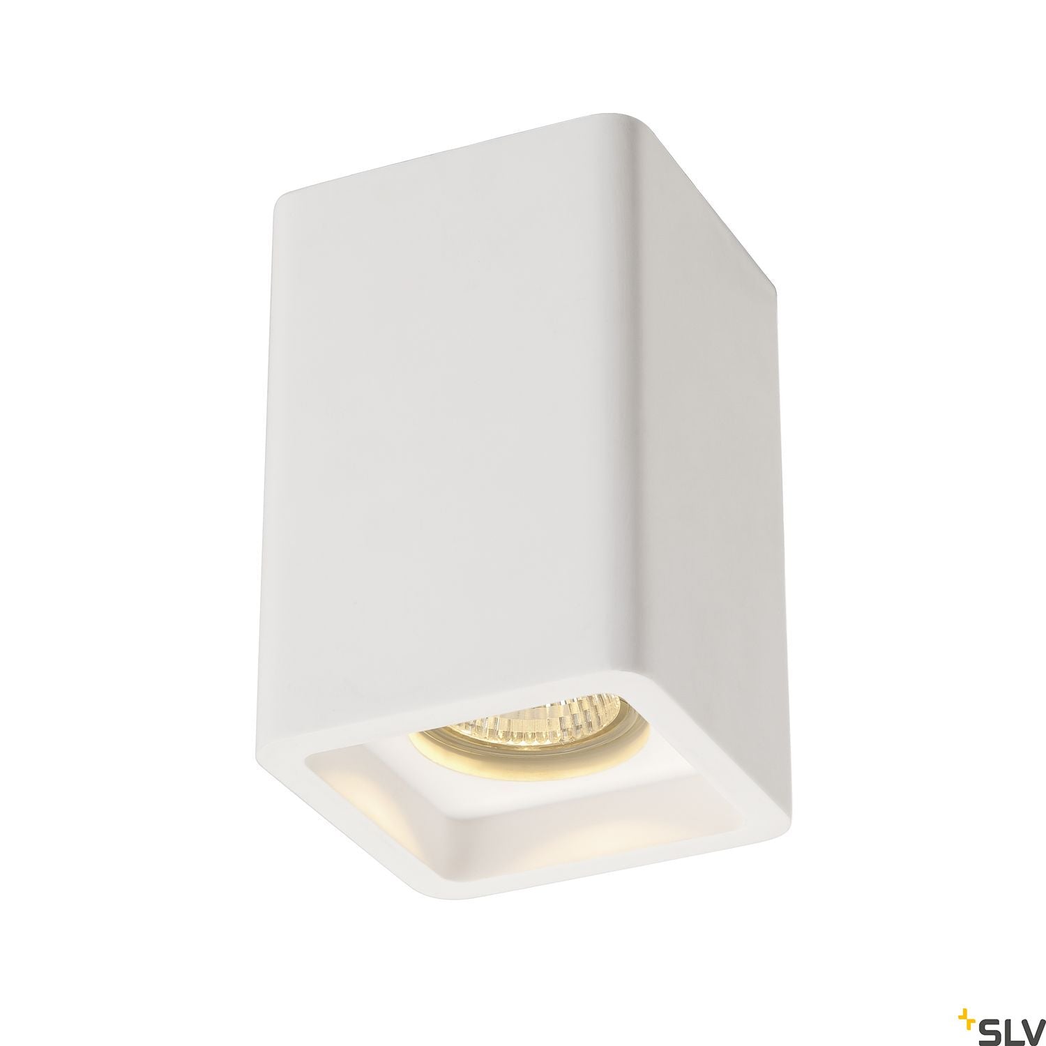 SLV Plaster ceiling light, CL-1, square, white plaster, GU10, max. 35W 148004