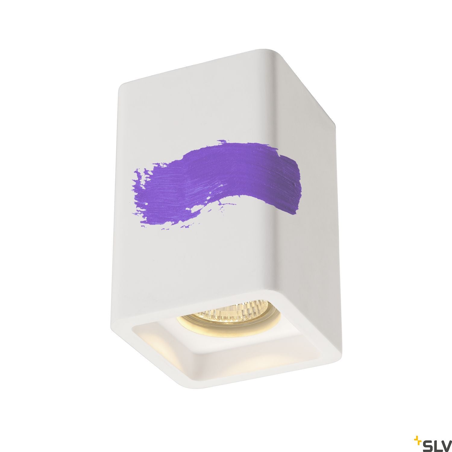 SLV Plaster ceiling light, CL-1, square, white plaster, GU10, max. 35W 148004