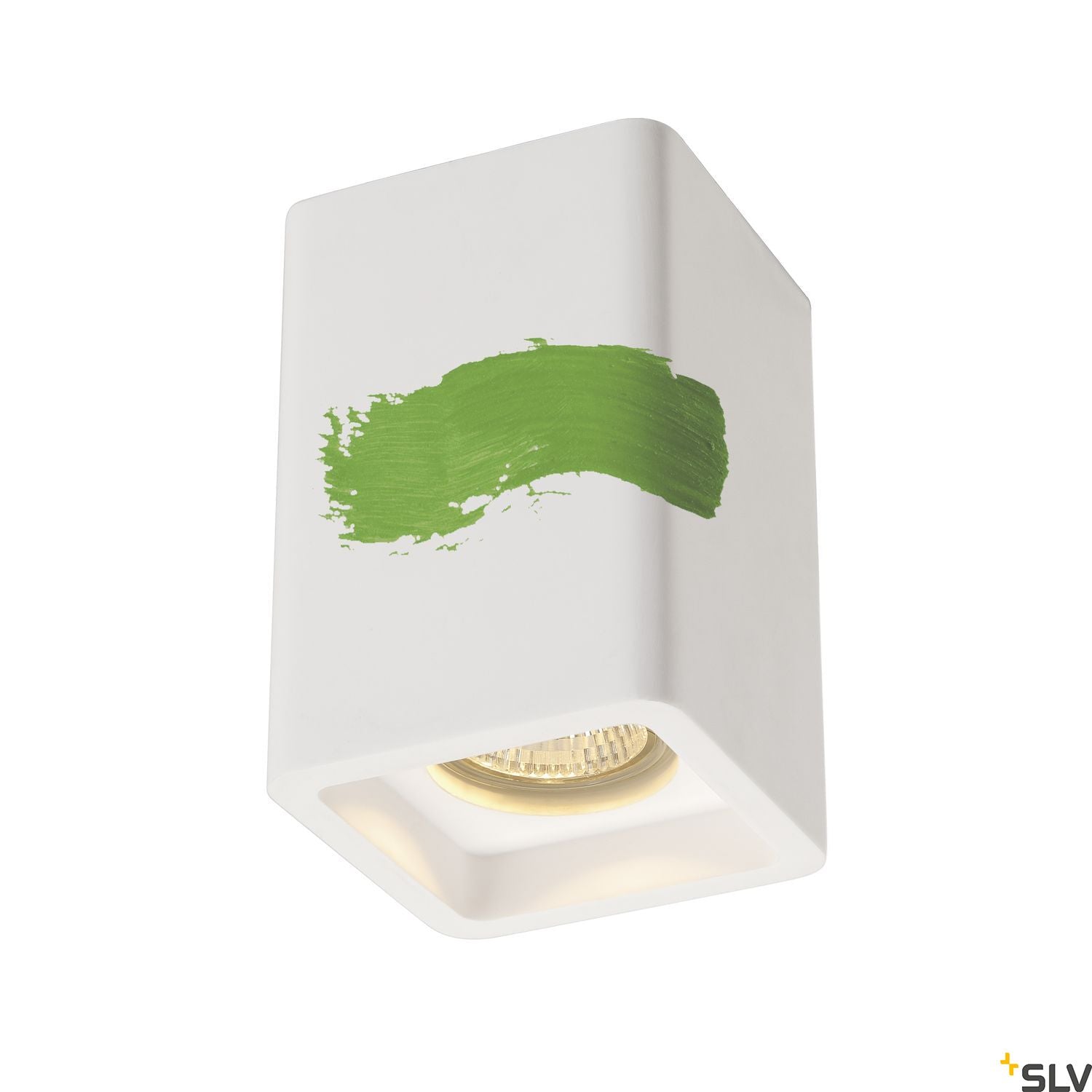 SLV Plaster ceiling light, CL-1, square, white plaster, GU10, max. 35W 148004