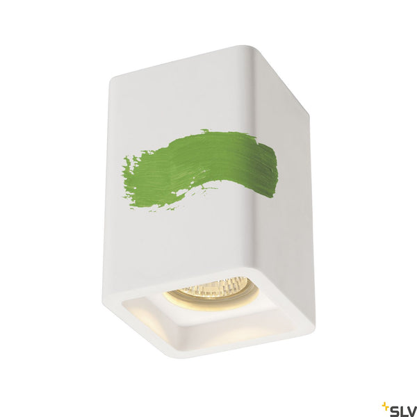 SLV Plaster ceiling light, CL-1, square, white plaster, GU10, max. 35W 148004