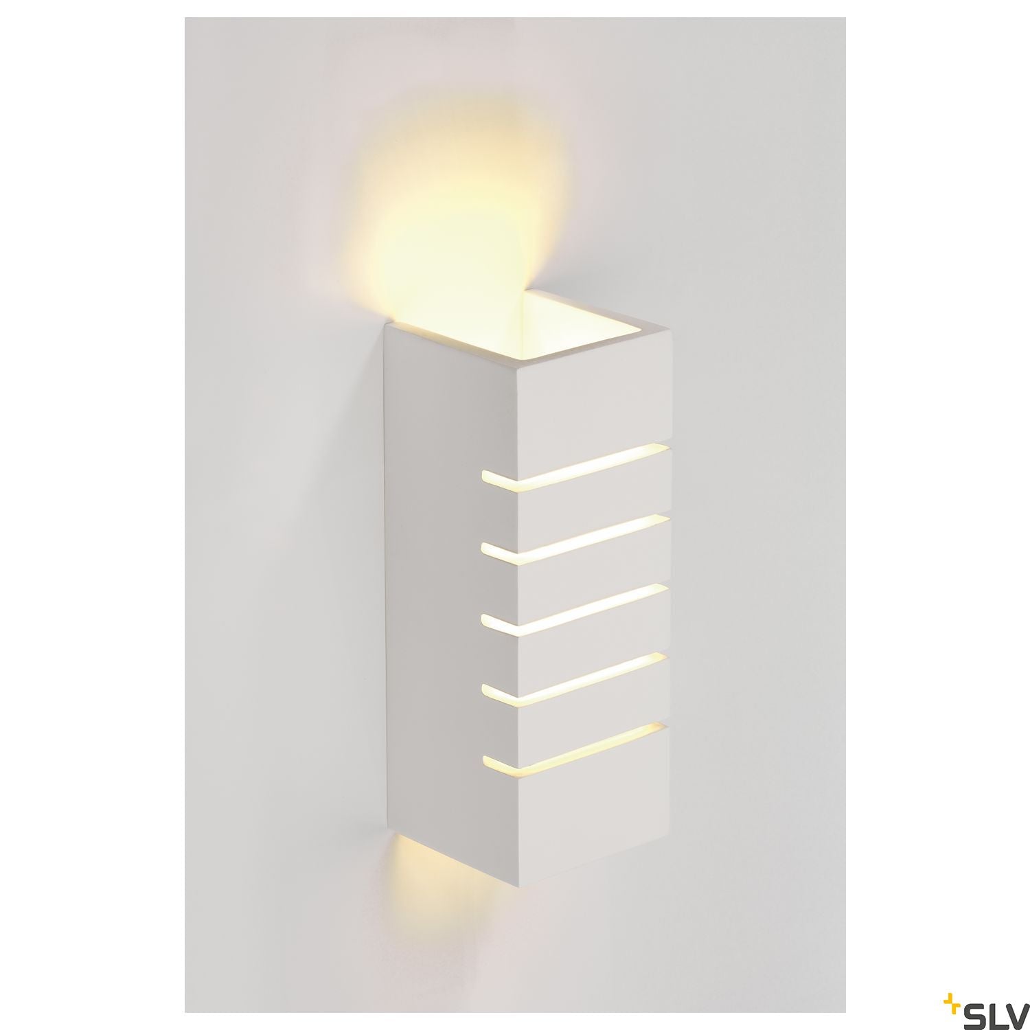SLV Wall light, GL 100 SLOT, square, white plaster, E14, max. 40W 148010