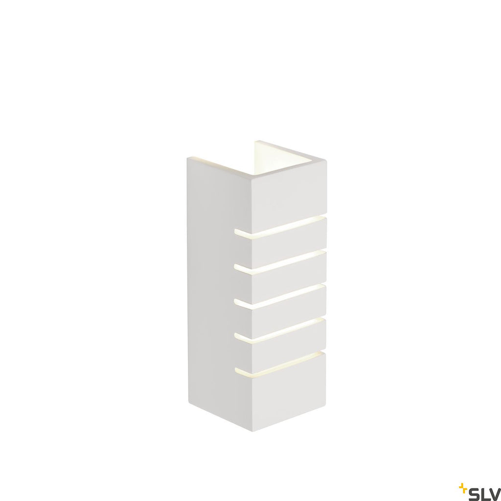 SLV Wall light, GL 100 SLOT, square, white plaster, E14, max. 40W 148010