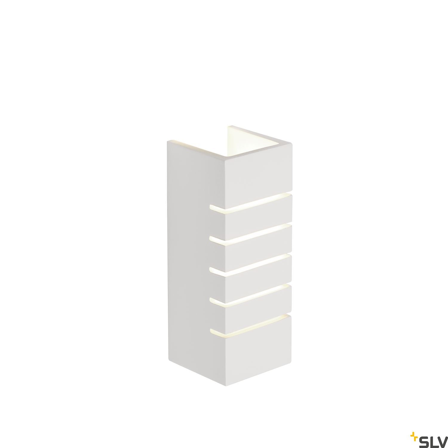SLV Wall light, GL 100 SLOT, square, white plaster, E14, max. 40W 148010