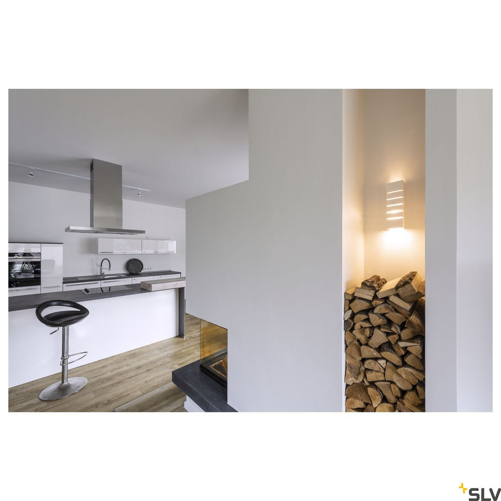 SLV Wall light, GL 100 SLOT, square, white plaster, E14, max. 40W 148010