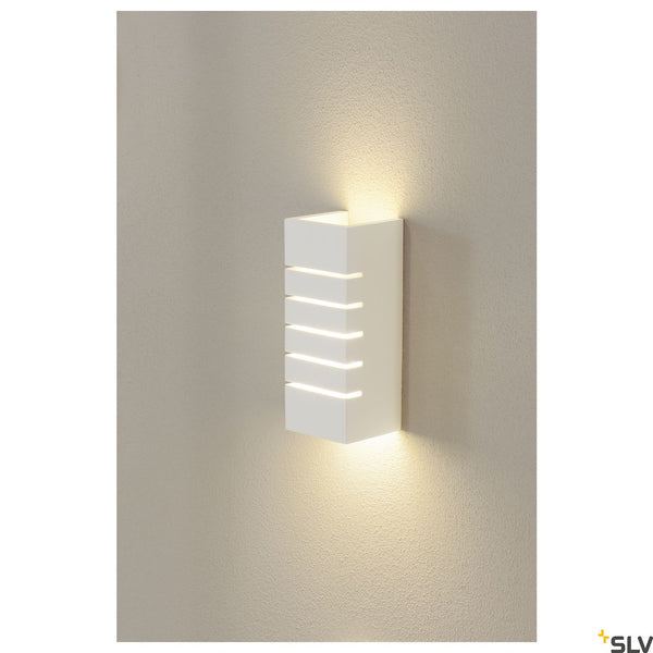 SLV Wall light, GL 100 SLOT, square, white plaster, E14, max. 40W 148010