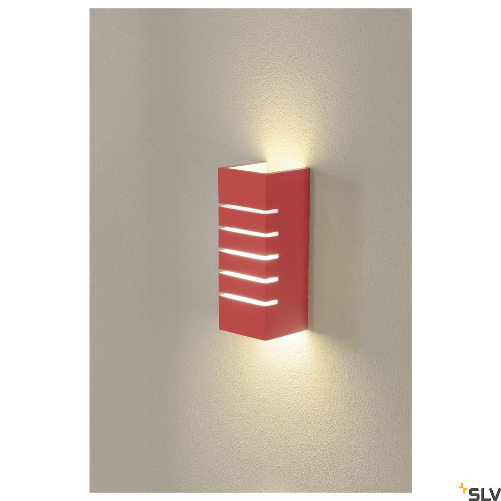 SLV Wall light, GL 100 SLOT, square, white plaster, E14, max. 40W 148010