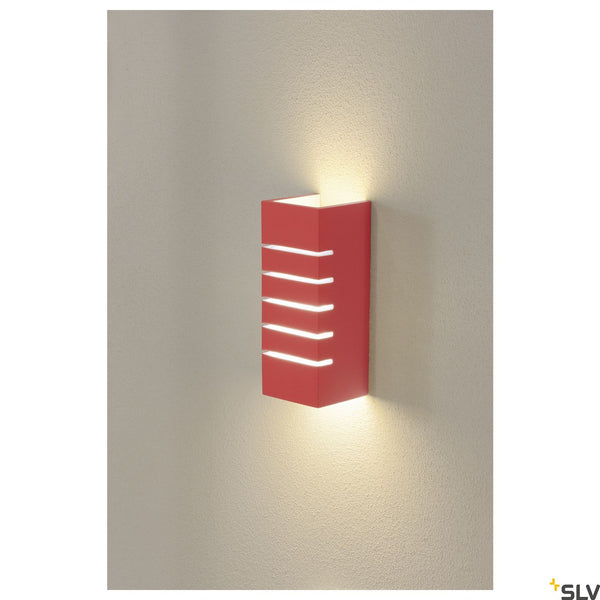 SLV Wall light, GL 100 SLOT, square, white plaster, E14, max. 40W 148010