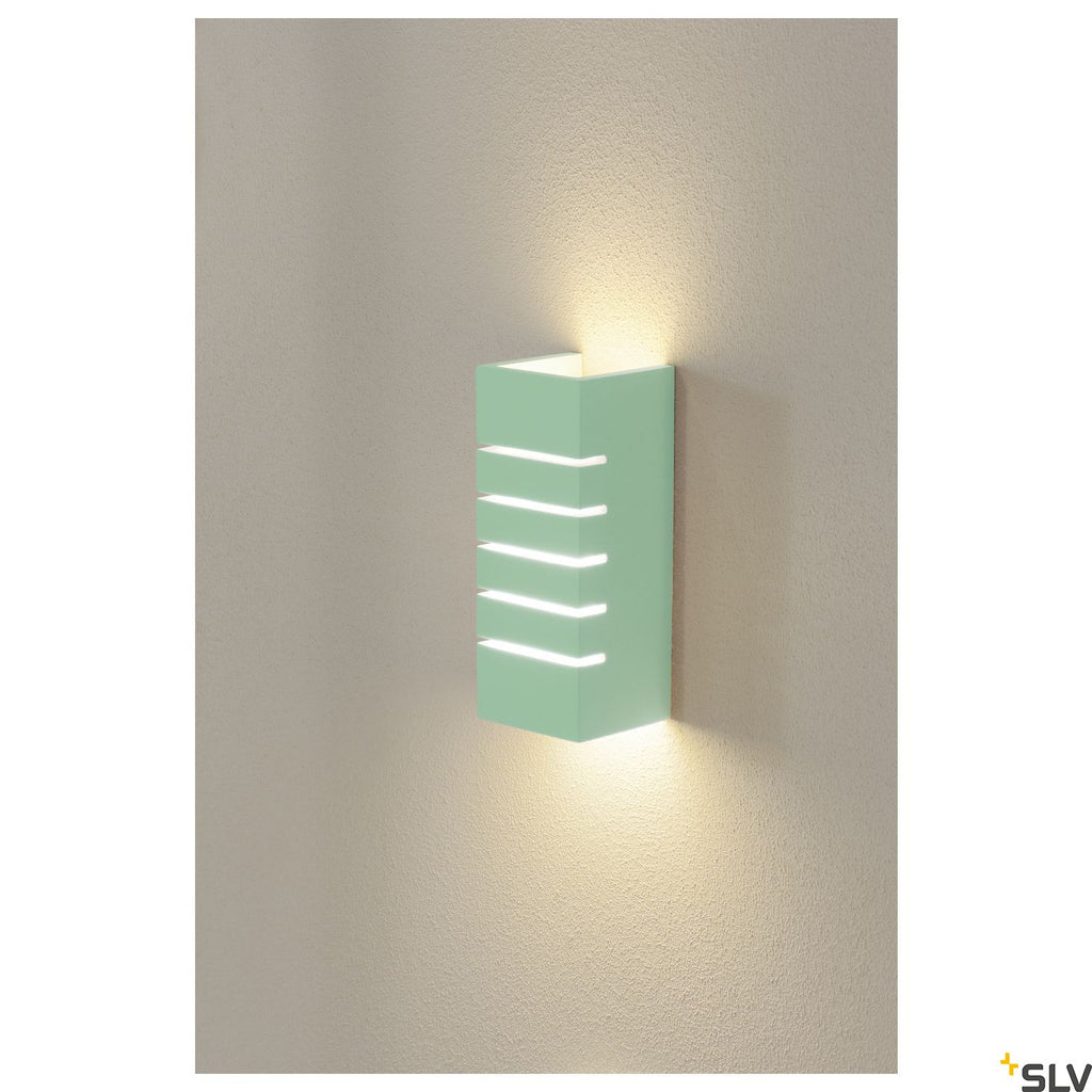 SLV Wall light, GL 100 SLOT, square, white plaster, E14, max. 40W 148010