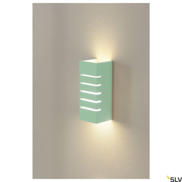 SLV Wall light, GL 100 SLOT, square, white plaster, E14, max. 40W 148010