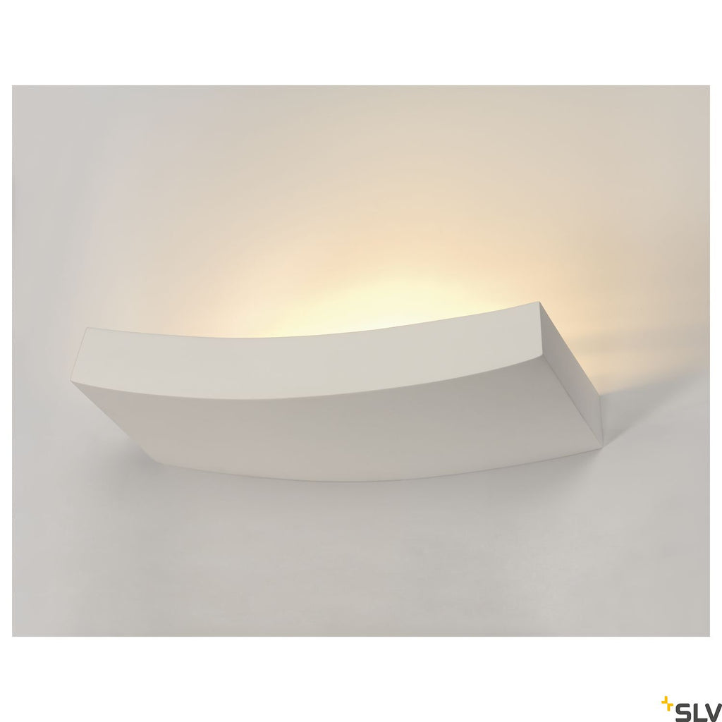 SLV Wall light, GL 102 CURVE, white plaster, R7s 78mm, max. 100W 148012