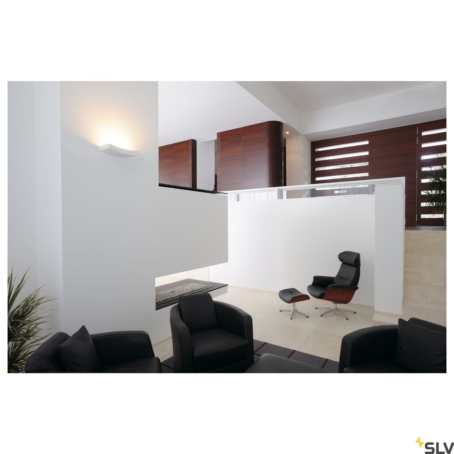 SLV Wall light, GL 102 CURVE, white plaster, R7s 78mm, max. 100W 148012