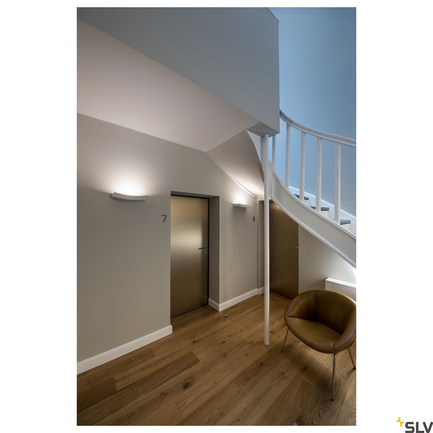 SLV Wall light, GL 102 CURVE, white plaster, R7s 78mm, max. 100W 148012