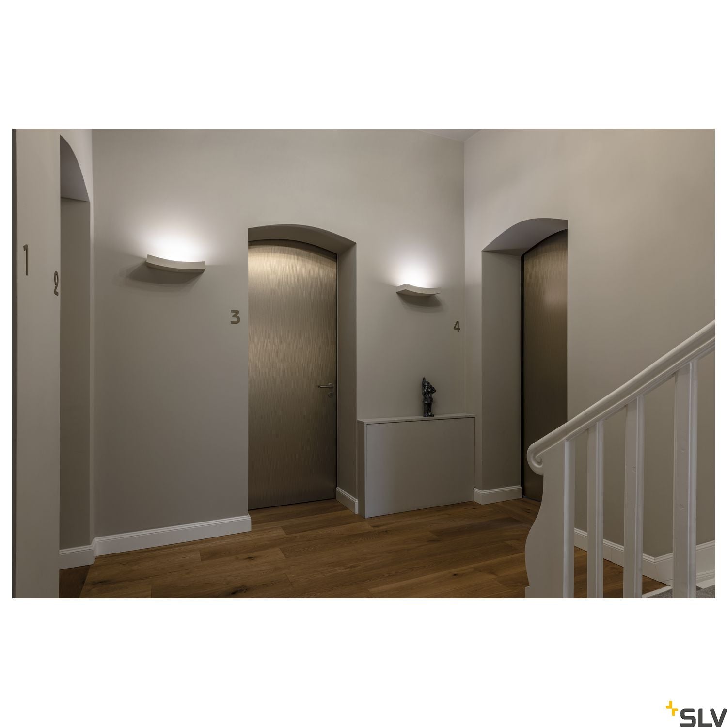 SLV Wall light, GL 102 CURVE, white plaster, R7s 78mm, max. 100W 148012
