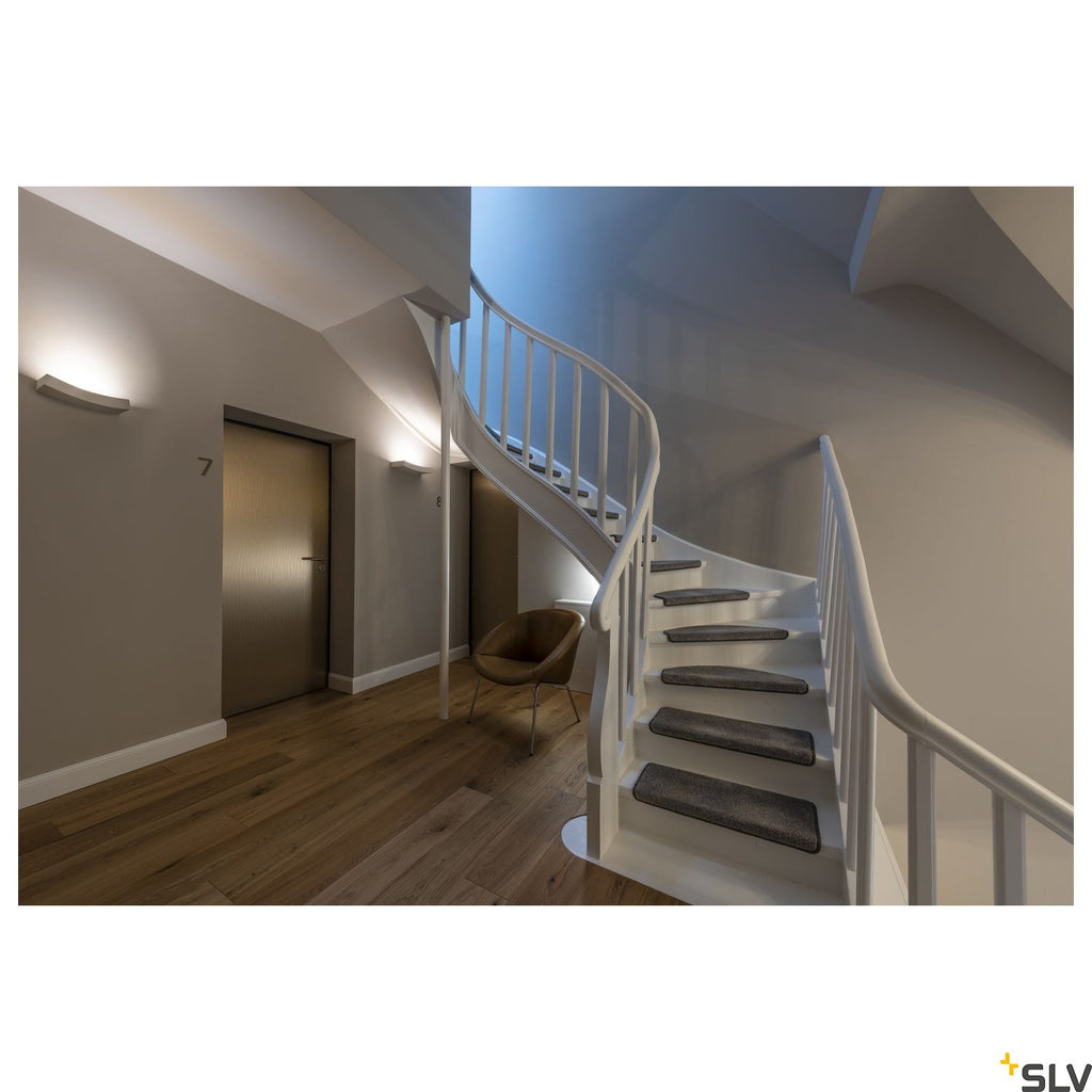 SLV Wall light, GL 102 CURVE, white plaster, R7s 78mm, max. 100W 148012