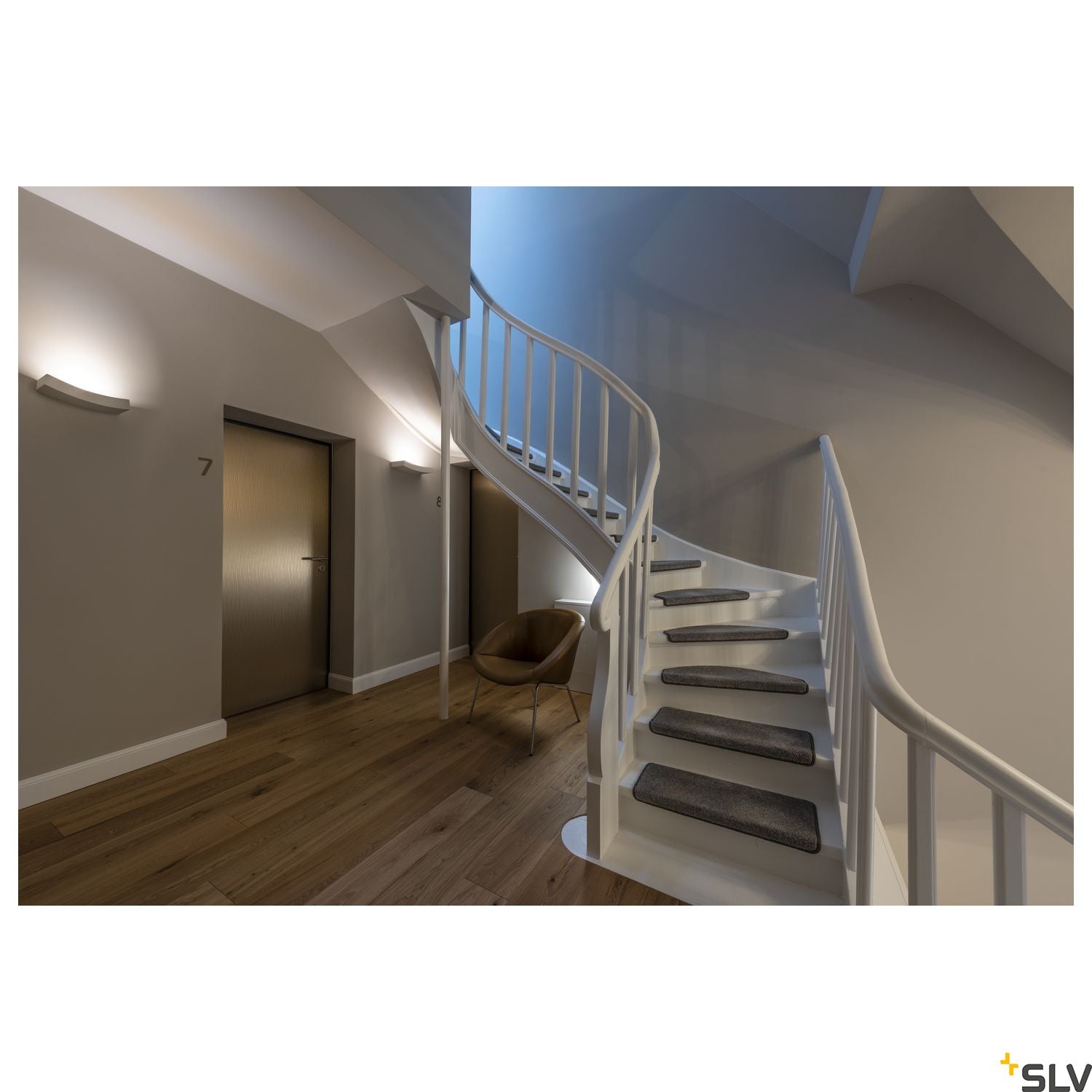 SLV Wall light, GL 102 CURVE, white plaster, R7s 78mm, max. 100W 148012