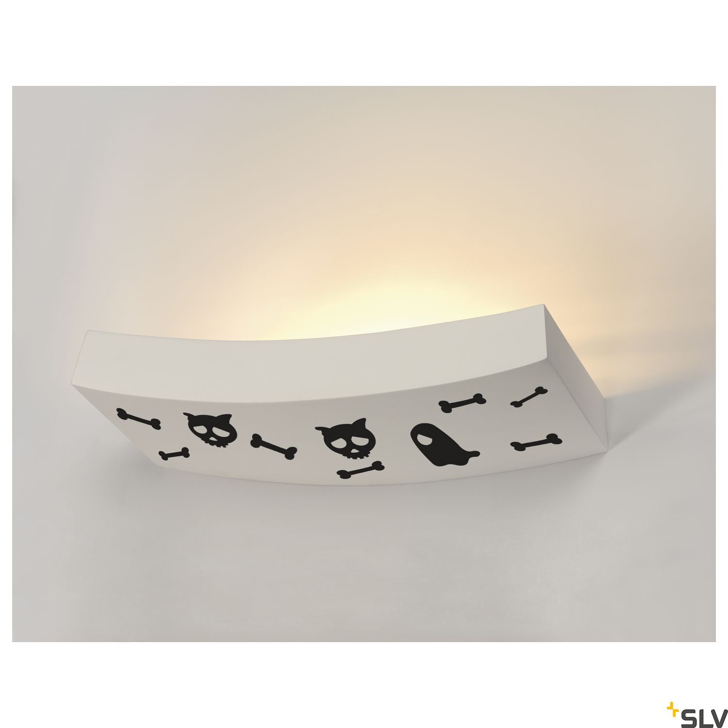 SLV Wall light, GL 102 CURVE, white plaster, R7s 78mm, max. 100W 148012