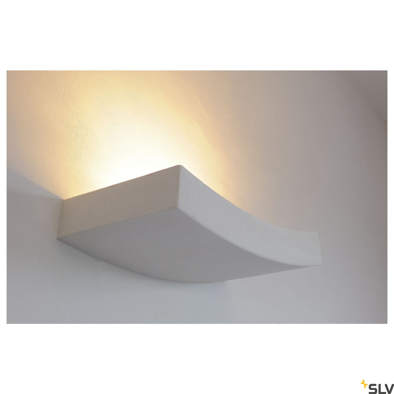 SLV Wall light, GL 102 CURVE, white plaster, R7s 78mm, max. 100W 148012