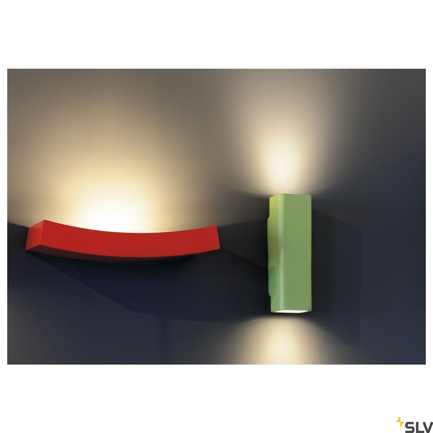 SLV Wall light, GL 102 CURVE, white plaster, R7s 78mm, max. 100W 148012