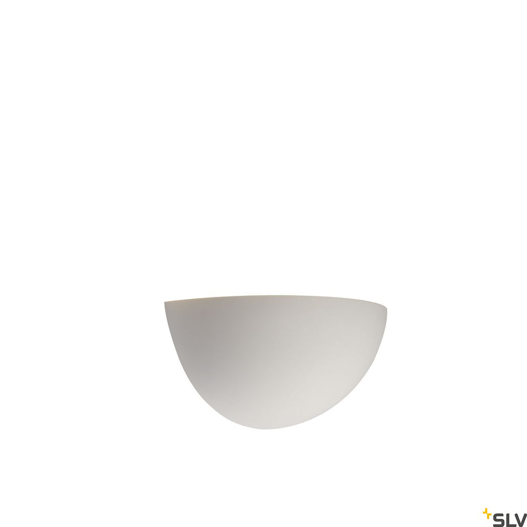 SLV Wall light, GL 101 E14, semicircular, white plaster, max. 40W 148013