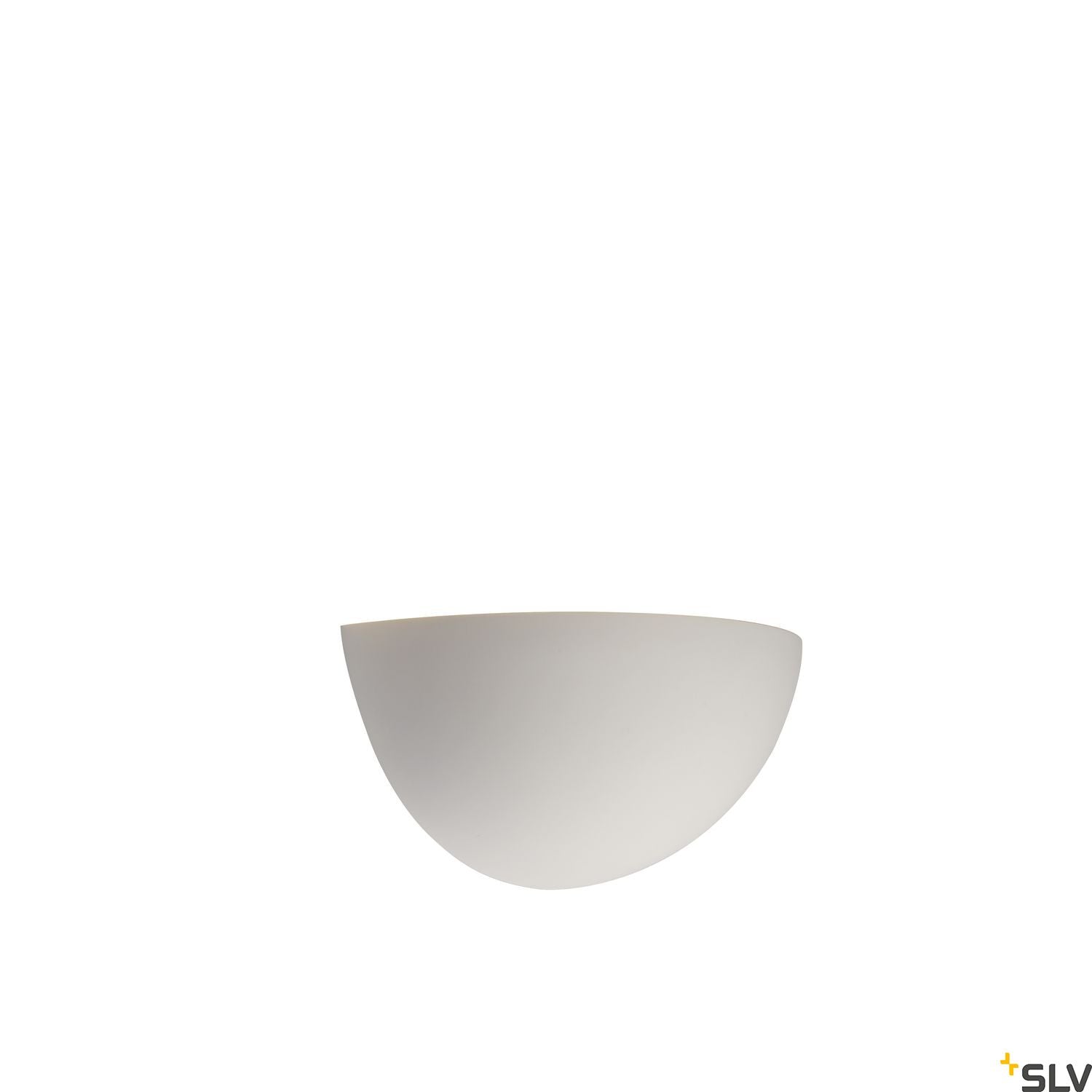 SLV Wall light, GL 101 E14, semicircular, white plaster, max. 40W 148013