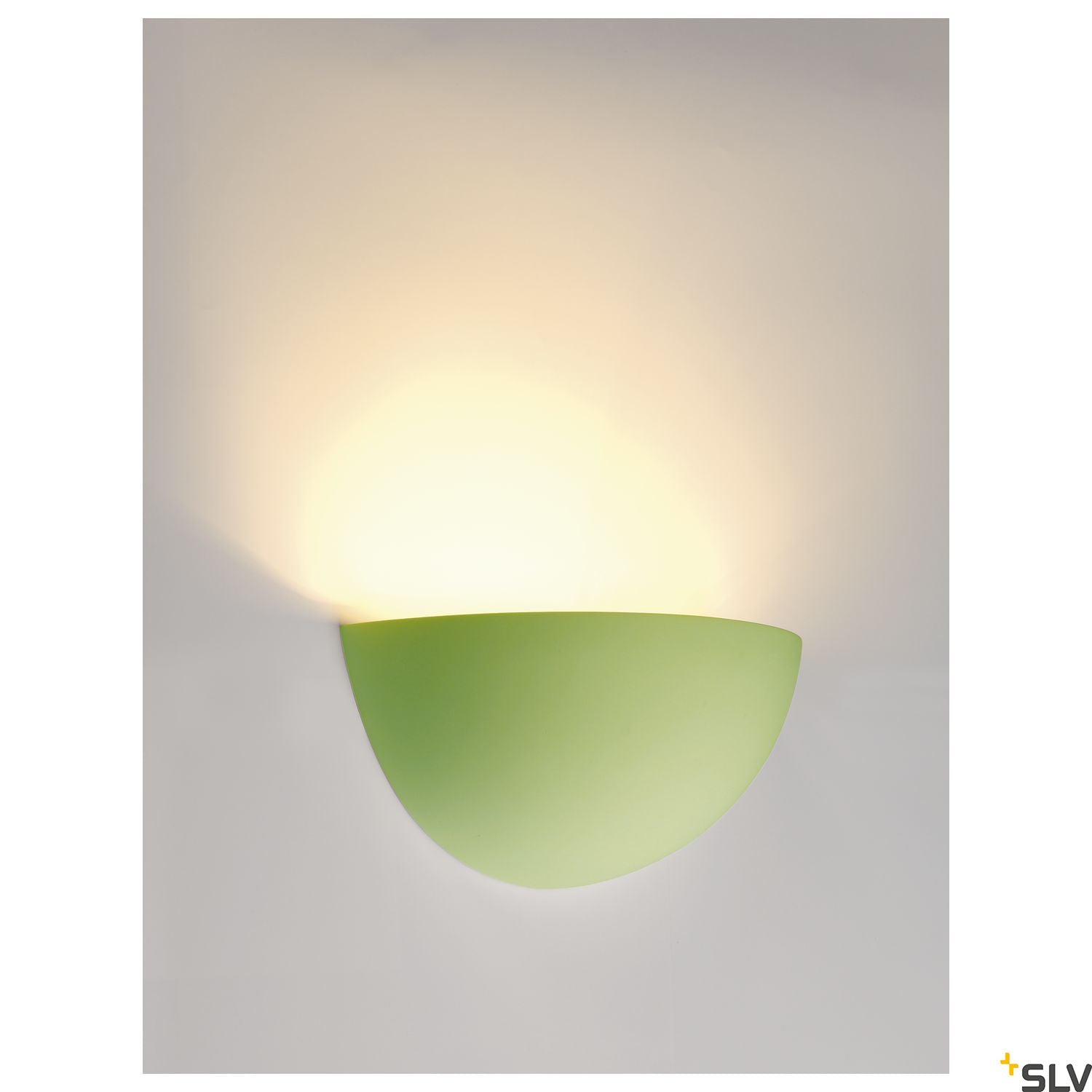 SLV Wall light, GL 101 E14, semicircular, white plaster, max. 40W 148013