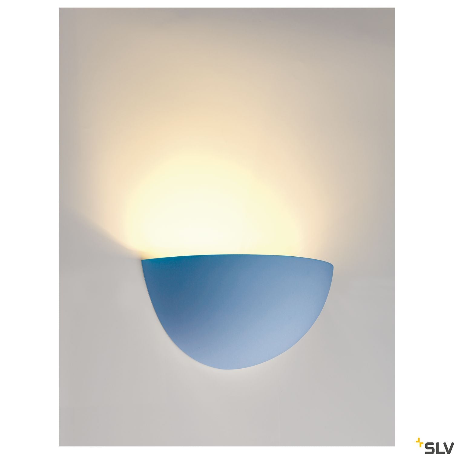 SLV Wall light, GL 101 E14, semicircular, white plaster, max. 40W 148013