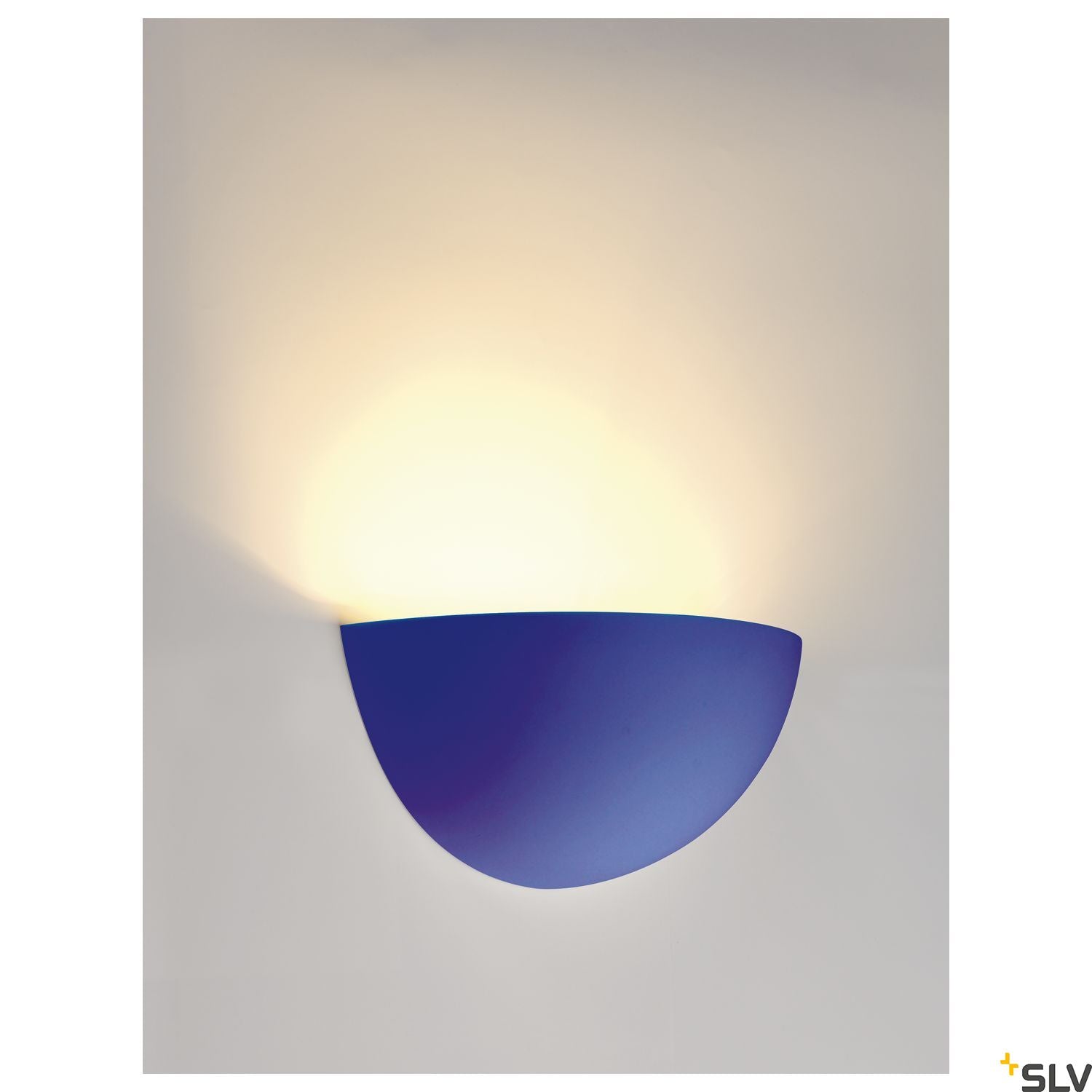 SLV Wall light, GL 101 E14, semicircular, white plaster, max. 40W 148013