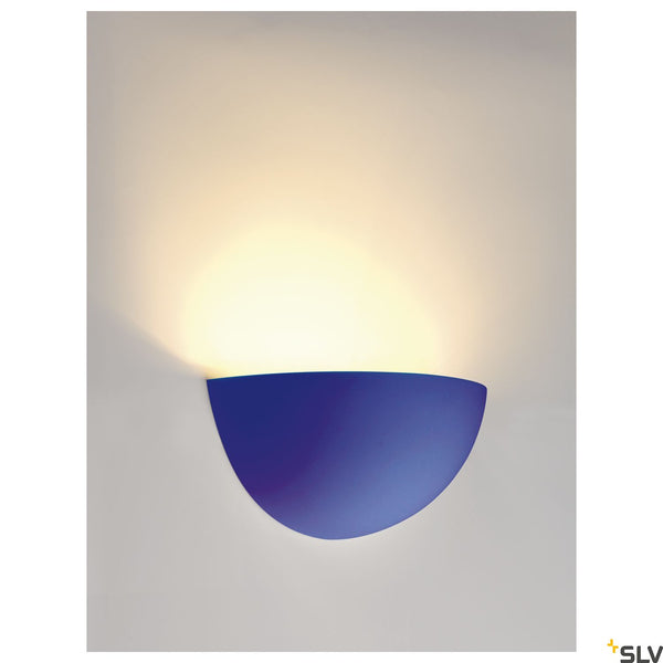 SLV Wall light, GL 101 E14, semicircular, white plaster, max. 40W 148013