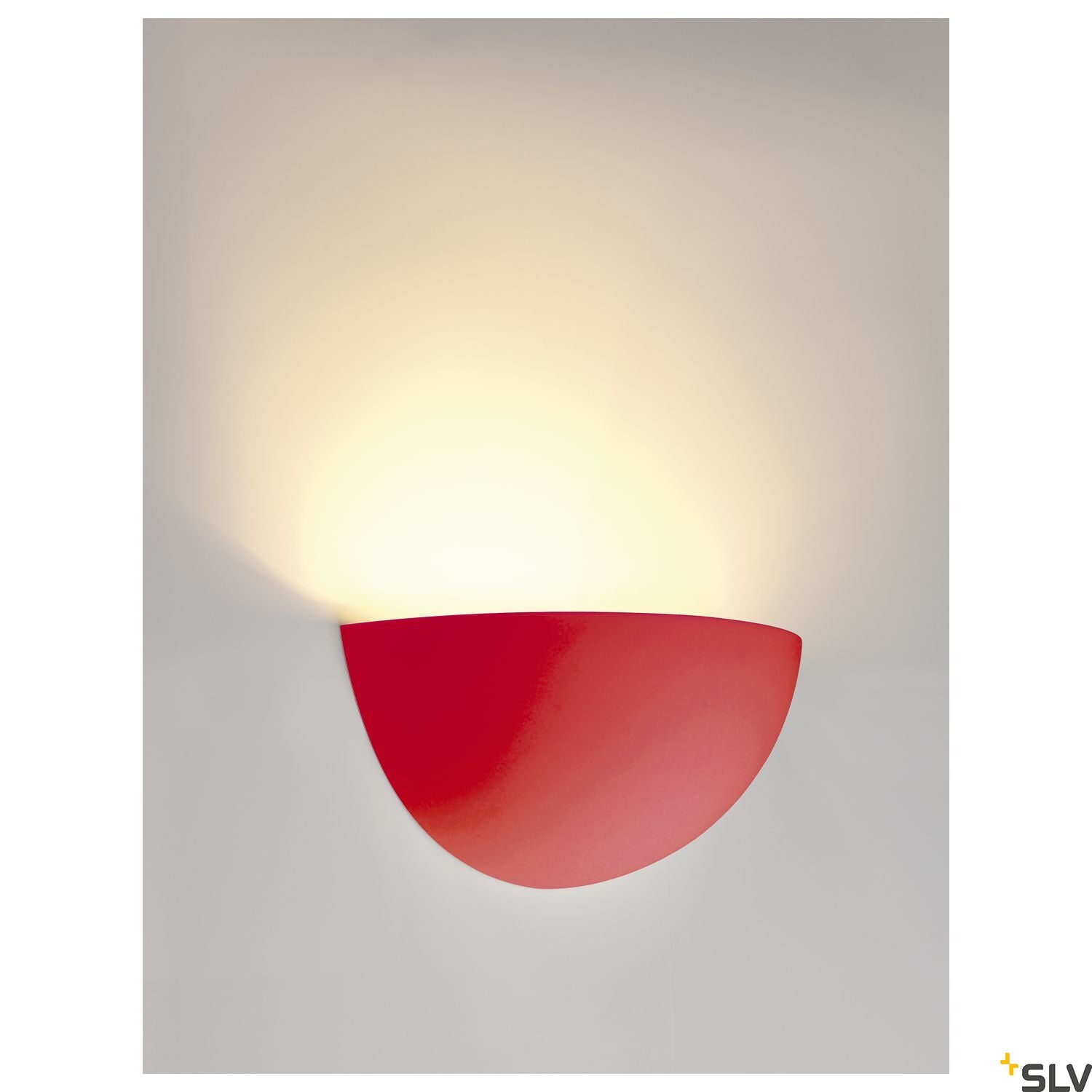 SLV Wall light, GL 101 E14, semicircular, white plaster, max. 40W 148013