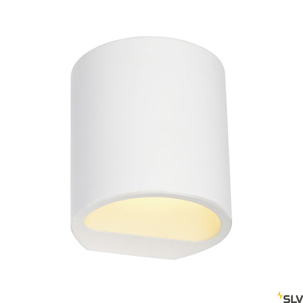 SLV Plaster wall light, GL 104 ROUND, white plaster, G9, max. 42W 148016