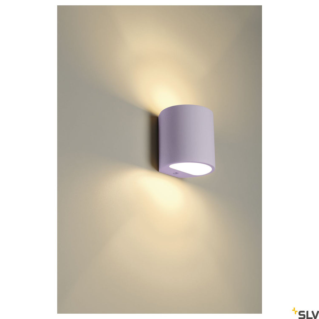 SLV Plaster wall light, GL 104 ROUND, white plaster, G9, max. 42W 148016
