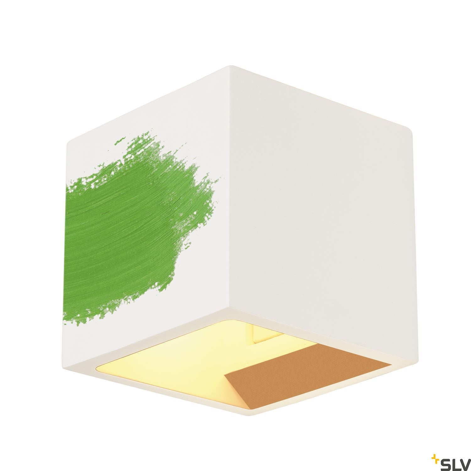 SLV Plaster CUBE wall light, square, white plaster, G9, max. 42W 148018